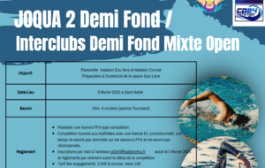 JOQUA 2 1/2 Fond / Interclubs Demi Fond Mixte Open Le programme de la compétition