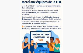 📢 Information importante de la FFN