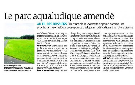 Parc Aqualudique Bergerac article Sud Ouest du 9 Mars 2017