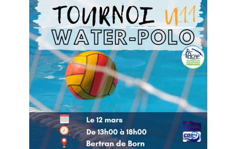 📢 Tournoi U11 de water-polo le 12 mars 