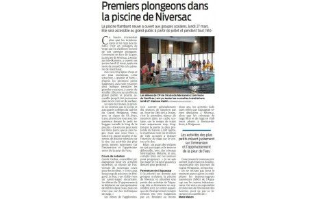 Premiers plongeons dans la Piscine de Niversac