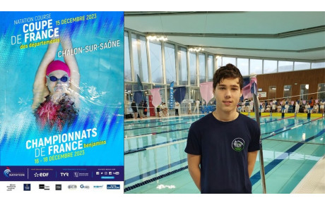 Lucas van Oort de l'ACAP en route pour les France Benjamins à Chalon sur Saône ce week end du 16 au 18 décembre 2023